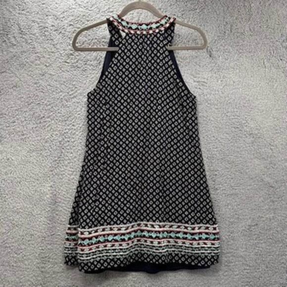 THML Medium Halter Top Dress Embroidery Lined Casual Vacation Beach Party Fun - Picture 10 of 12